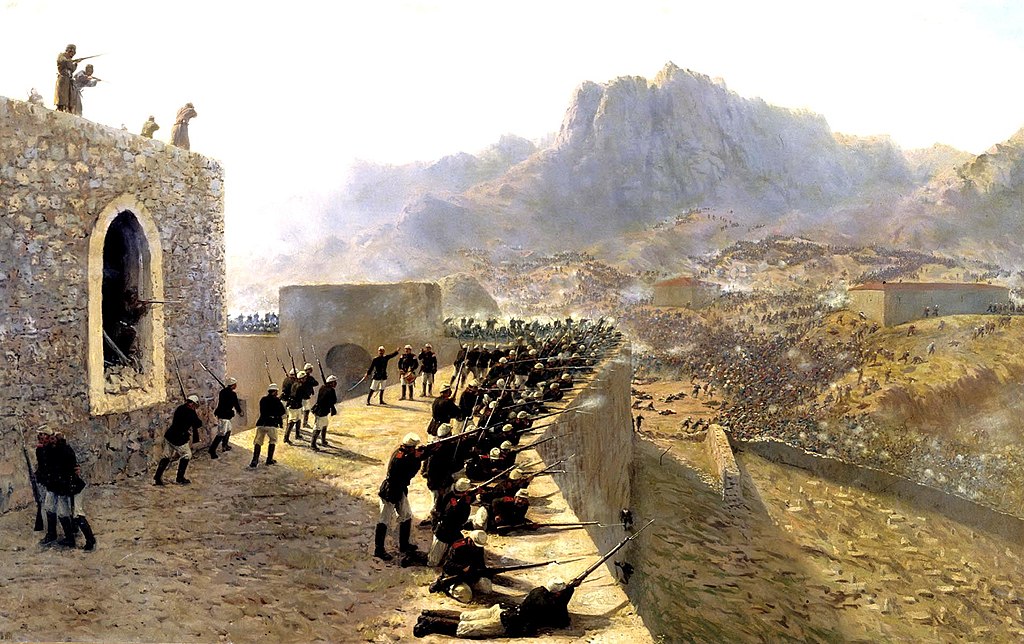 Л. Лагорио. Баталия «Отбитие штурма крепости Баязет 8 июня 1877 года». 1891 г.