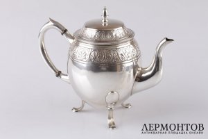 Чайник в классическом стиле. Серебро 800 пробы. Европа