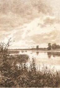 И. Шишкин. «На реке после дождя». Офорт. 1887 г.
