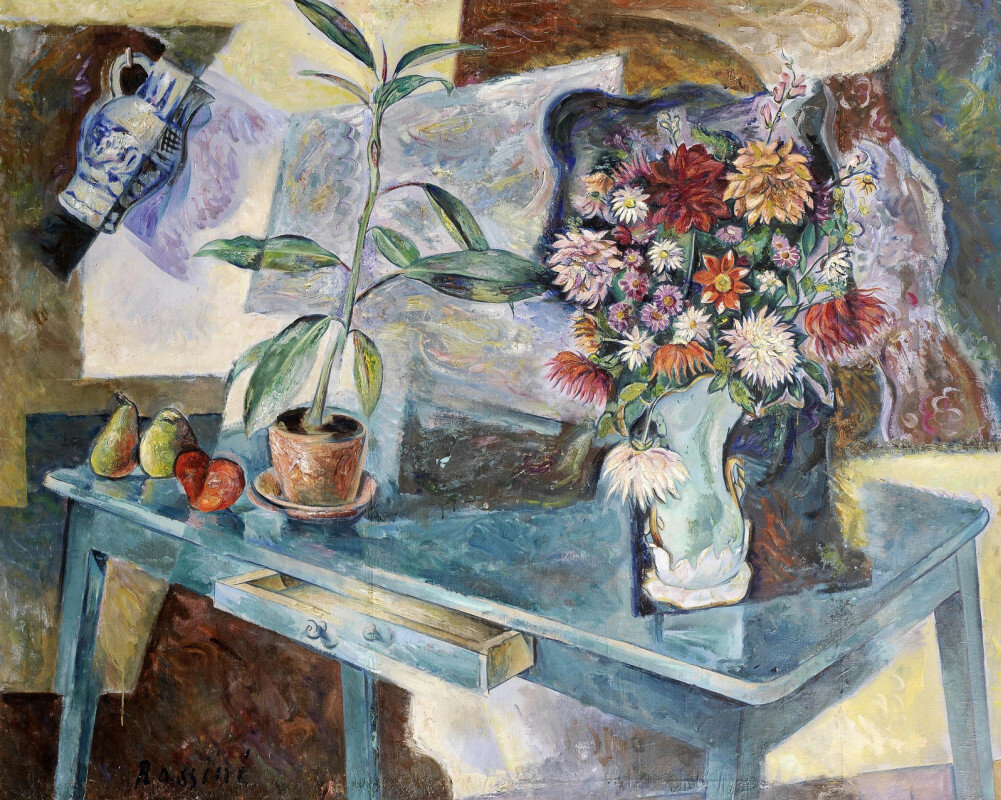 В. Баранов-Россине. Натюрморт с цветами и фруктами. 1915 г.