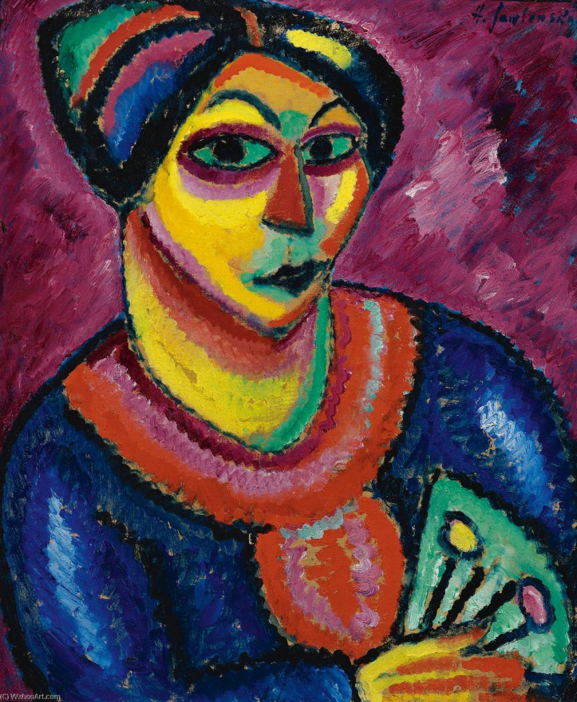Картина А. Явленского «Женщина с зеленым веером». 1912 г.