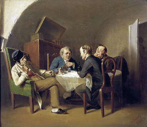 Василий Перов. «Разговор за круглым столом». 1866 г.