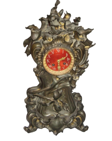 Часы, 1890–1914 гг. Бронза, эмалевый циферблат
