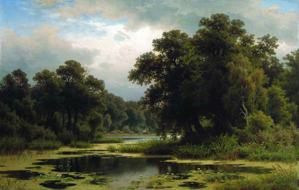 Поэтический пейзаж Е. Волкова. «Заросший пруд». 1880-е гг.