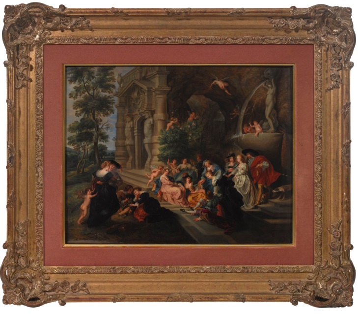 Фарфоровый пласт по картине П. Рубенса «Сад любви». KPM. XIX век.