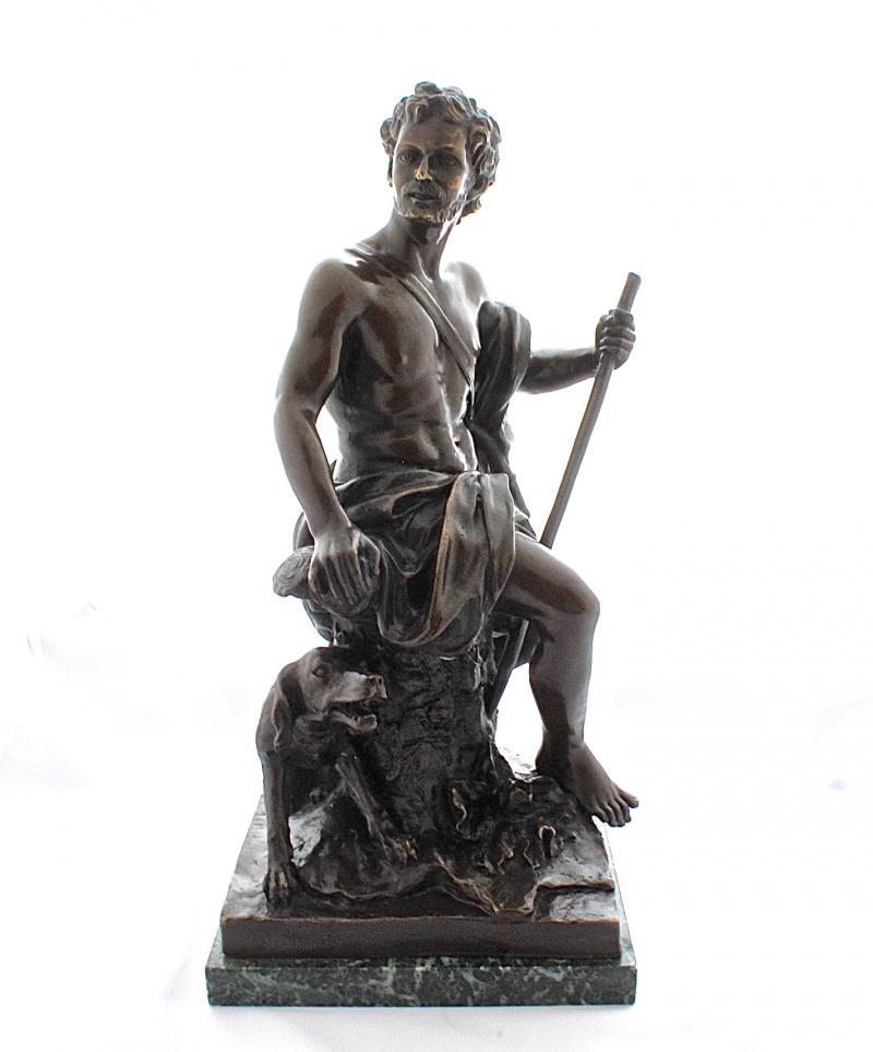 Скульптура «Отдых охотника». Фабрика Барбедьена. Франция. XIX век