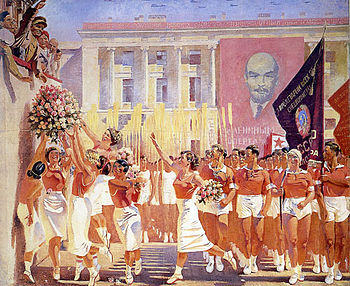 Александр Самохвалов. «Киров принимает парад физкультурников». 1935 г. Александр Самохвалов. «Киров принимает парад физкультурников». 1935 г.