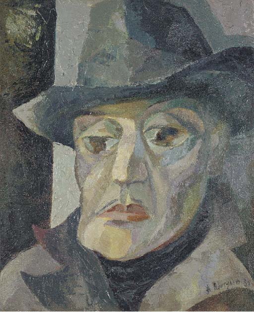 А.В. Лентулов. Портрет мужчины в шляпе. 1931 г.