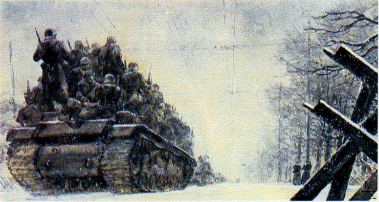 Г.Г. Нисский. «На защиту Москвы. Ленинградское шоссе». 1942 г. Г.Г. Нисский. «На защиту Москвы. Ленинградское шоссе». 1942 г.