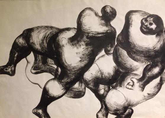 Картина Е. Чубарова «Танец» в стиле нонконформизма. 1981 г.