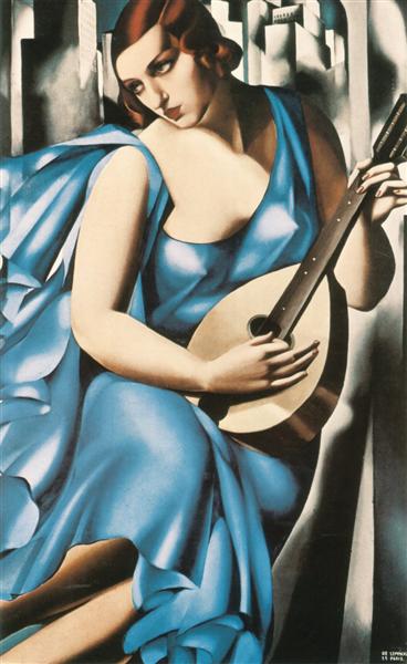 Тамара де Лемпицка. «Синяя женщина с гитарой». 1929 г.