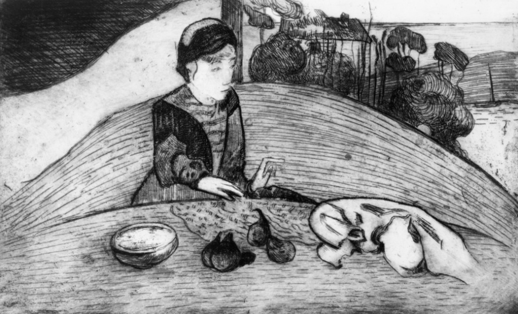 Поль Гоген. Гравюра «Женщина с инжиром». Лавис. 1894 г.