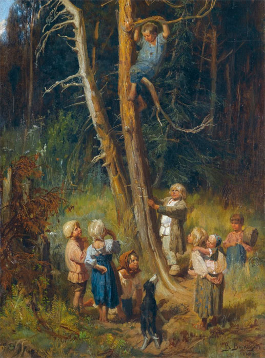 «Дети разоряют гнезда в лесу». Виктор Васнецов. 1874 г.