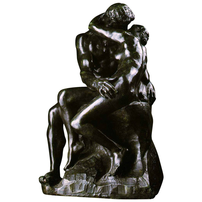 Скандально известная скульптура О. Родена «Поцелуй». XIX век