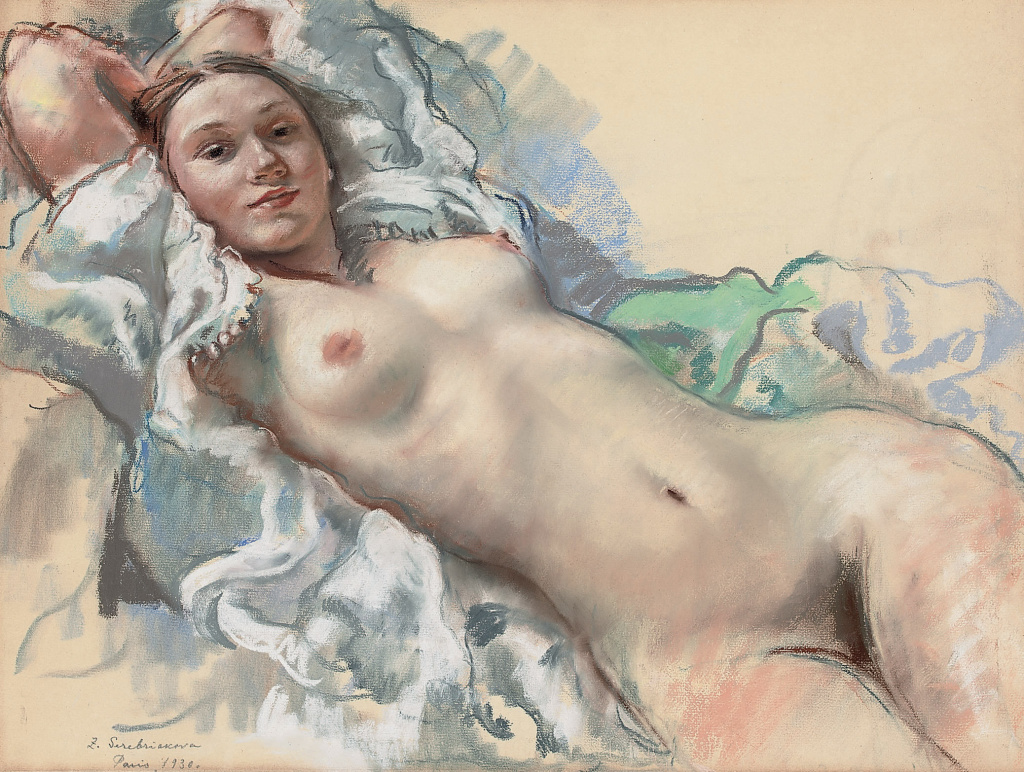 З.Е. Серебрякова. «Лежащая обнаженная». 1930 г. З.Е. Серебрякова. «Лежащая обнаженная». 1930 г.