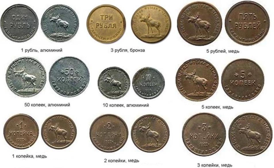 Местные монеты 3 копейки