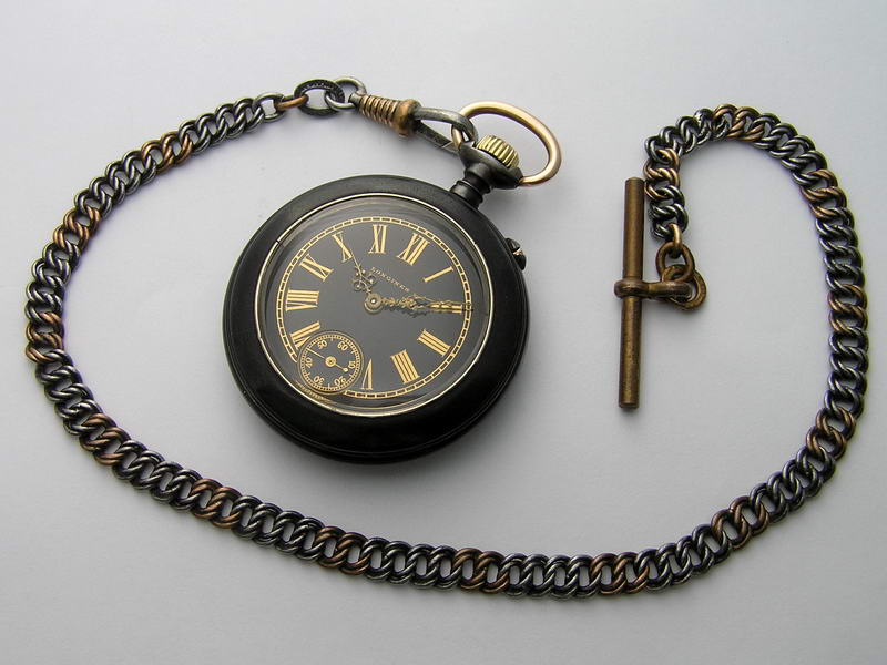 Карманные часы с цепочкой. Фабрика Longines. 1893 г. 