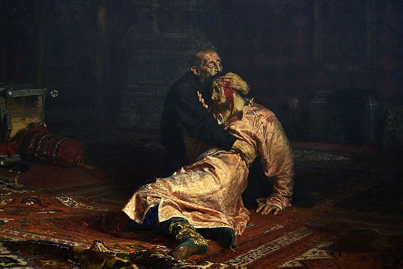 Картина Репина «Иван Грозный и сын его Иван 16 ноября 1581 года». 1883–1885 гг.