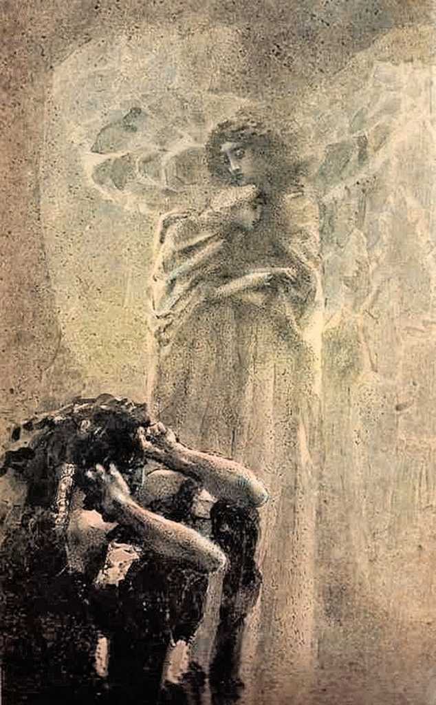 Михаил Врубель. «Ангел с душой Тамары и Демон». 1890–1891 гг.