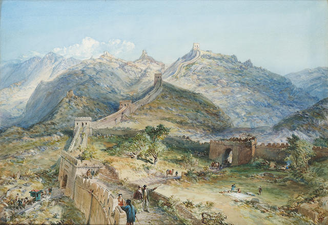 Уильям Симпсон. Акварель «Великая китайская стена». 1874 г.