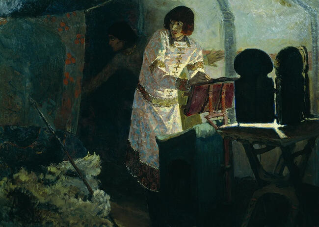 Е. Поленова. «Князь Борис перед убиением». 1896.