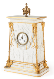 Фарфоровые каминные часы, Франция, ампир, 19 в