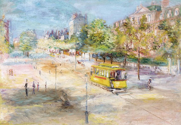 Картина А. Арапова «Желтый трамвай» в стиле импрессионизма.