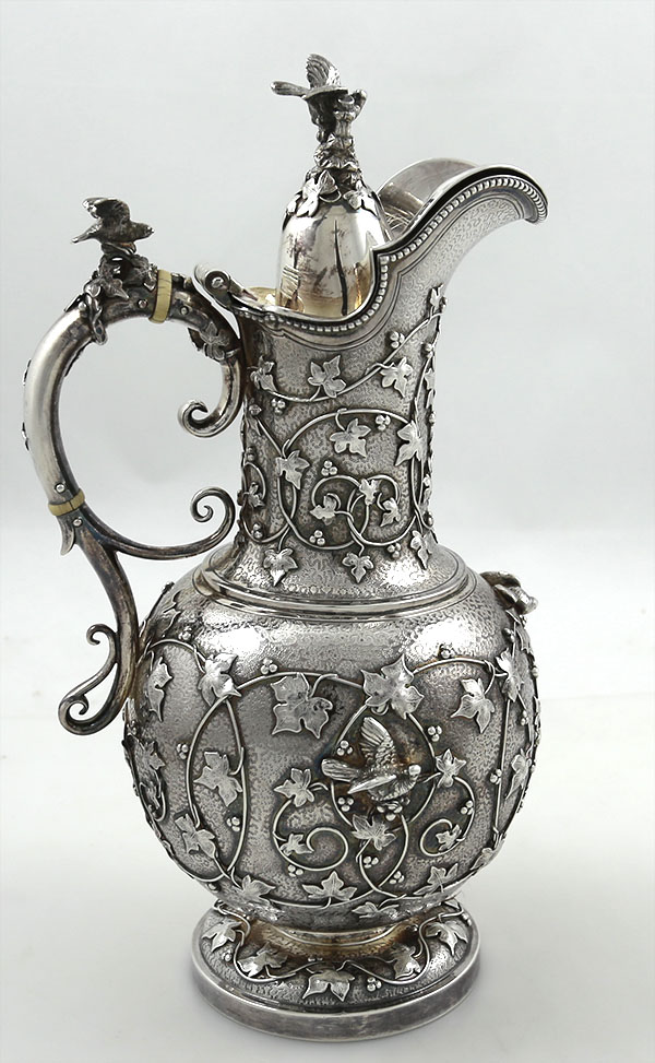 Кувшин, приблизительно 1880 г. серебро, чернение, аппликация