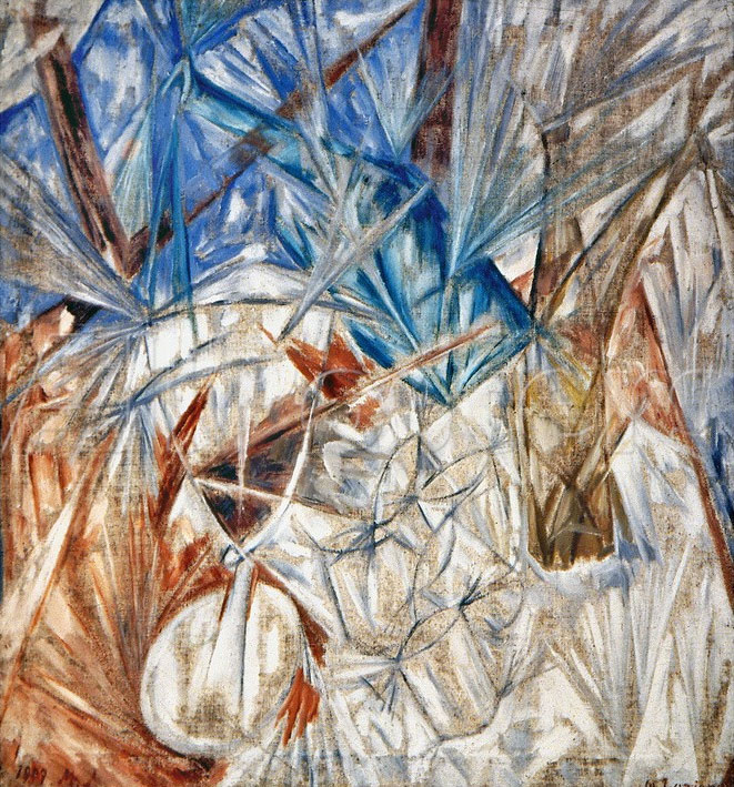 М.Ф. Ларионов. Картина в стиле лучизма «Стекло». 1912 г. М.Ф. Ларионов. Картина в стиле лучизма «Стекло». 1912 г.