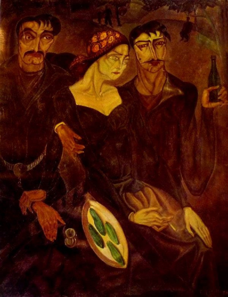 Л. Гудиашвили. «Кутеж кинто с женщиной». 1919 г.