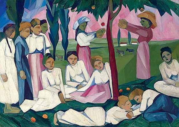 Н.С. Гончарова. «Сбор яблок». 1909 г. Н.С. Гончарова. «Сбор яблок». 1909 г.