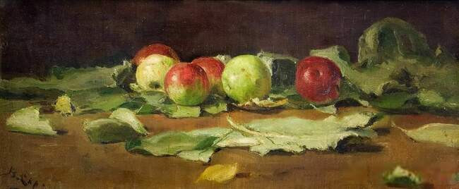 В. Серов. «Яблоки и листья». 1879 г.