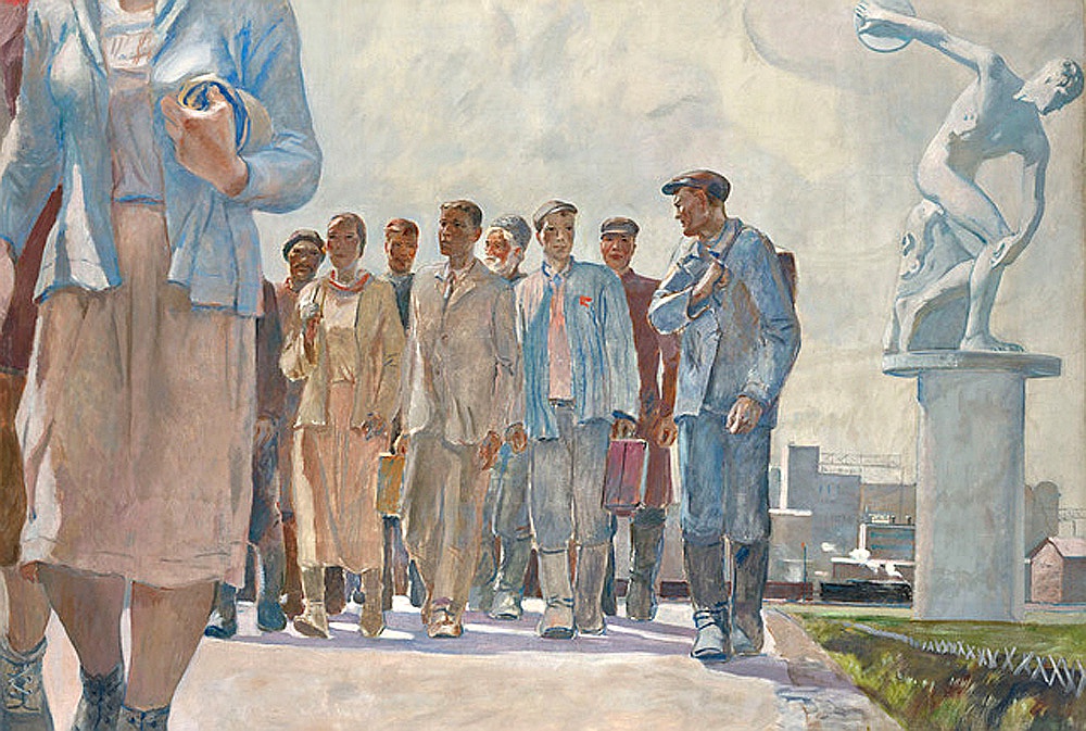А.А. Дейнека. «Герои первой пятилетки». 135×199,5 см. 1936 г. А.А. Дейнека. «Герои первой пятилетки». 135×199,5 см. 1936 г.
