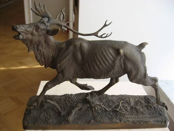 Скульптура «Бегущий северный олень». Н.И. Либерих. Бронза. 1863 г. 