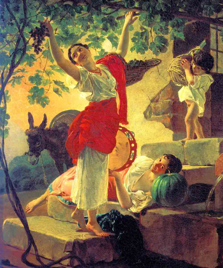 К. Брюллов. «Девушка, собирающая виноград в окрестностях Неаполя». 1827 г.