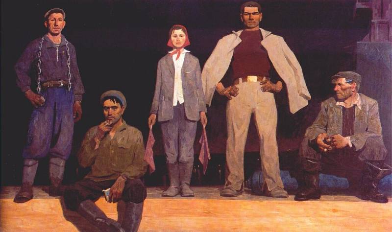 В.Е. Попков. «Строители Братской ГЭС». 1960 г. В.Е. Попков. «Строители Братской ГЭС». 1960 г.