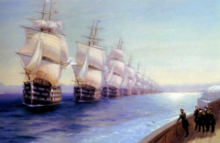И.К. Айвазовский. «Смотр Черноморского флота в 1849 году». 1886 г.