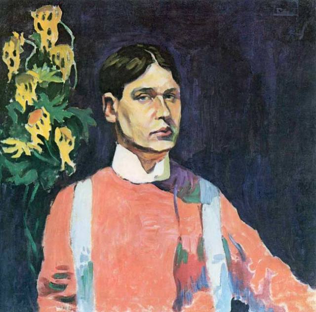 А.В. Лентулов. Автопортрет в красном. 1908 г.