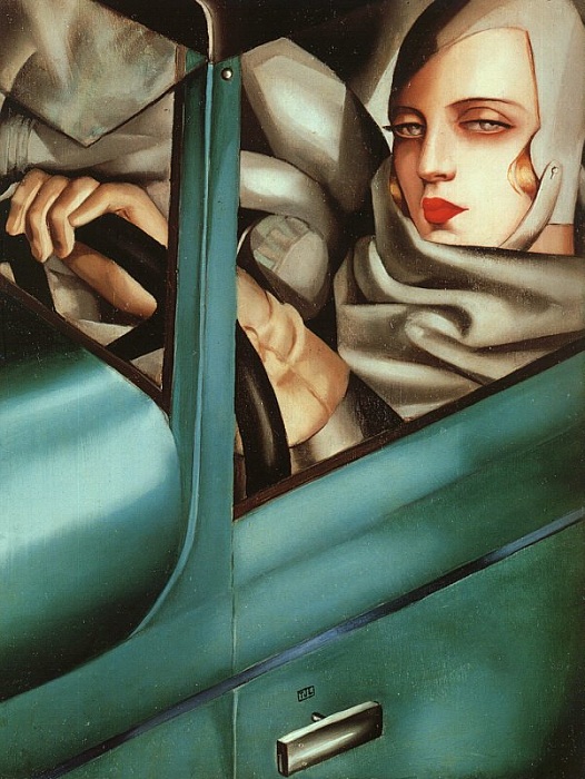 Тамара де Лемпицка. «Женщина в зеленом Bugatti». 1925 г.