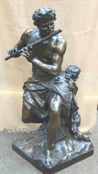 «Пастух, играющий на флейте». Скульптор А. Куазевокс. Отлита на фабрике Ф. Барбедьена.1873 г.