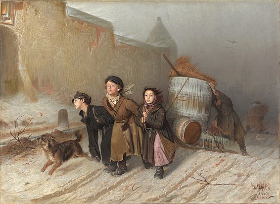 Картина В. Перова «Тройка». 1866 г.