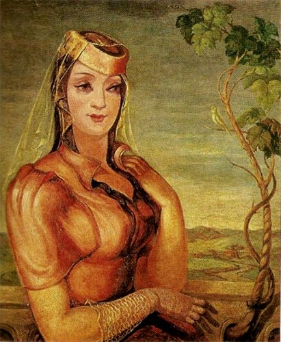 Л. Гудиашвили. Портрет Мананы Шотадзе. 1937 г.