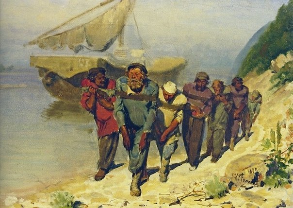 Эскиз И.Е. Репина к картине «Бурлаки на Волге». 1870 г. Из коллекции ГРМ.