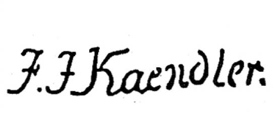 Подпись И.Кендлера на мейсенском фарфоре
