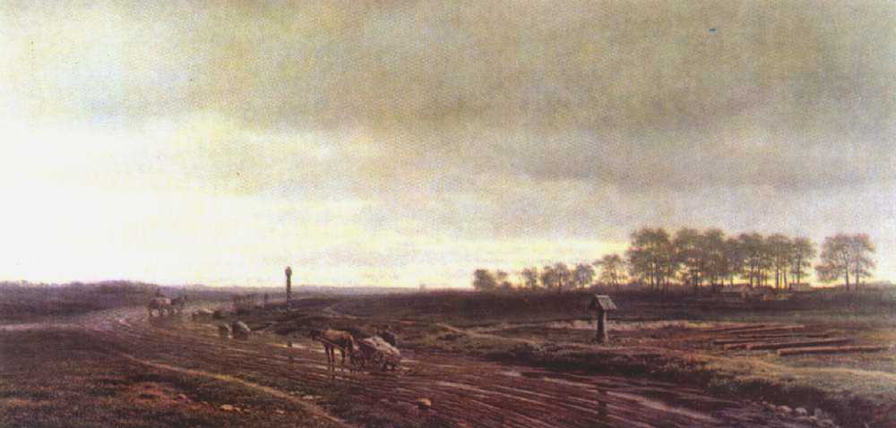 М.К. Клодт. «Большая дорога осенью». 1863 г.