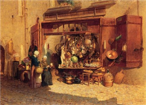 Деревенская торговля. 1875 г. Масло, холст