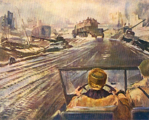 Ю.И. Пименов. Картина «Фронтовая дорога». 1944 г. Ю.И. Пименов. Картина «Фронтовая дорога». 1944 г.