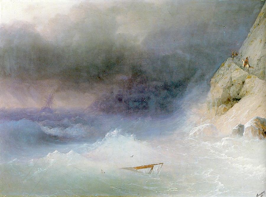 И.К. Айвазовский. «Буря у скалистых берегов». 1875 г.