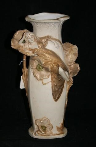 A Royal Dux figural vase, circa 1900
