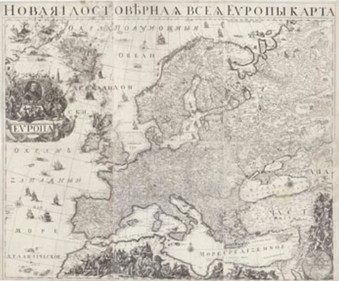 А.Ф. Зубов. П. Пикарт. Карта Европы. Офорт, резец. Начало 1720-х гг.